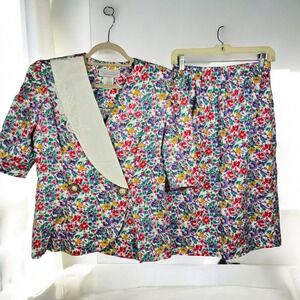 Vintage Sweet Miranda Floral Blazer & Skirt Set Women 14 (smaller)‎ Lace Detail